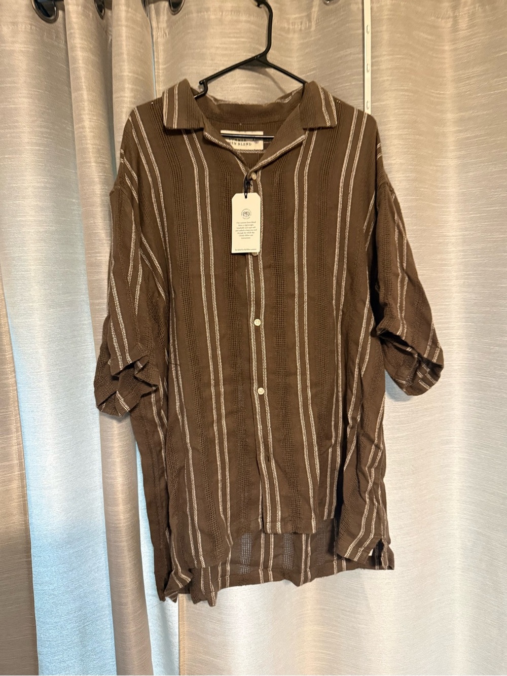 Abercrombie & Fitch Brown Striped Casual Button-Down Shirt